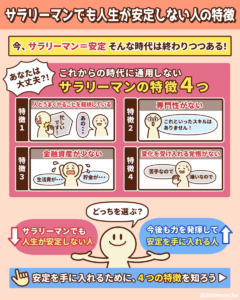 サラリーマンでも人生が安定しない人の特徴1