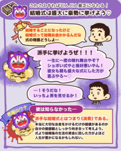 これをすると貧乏になる〜豪勢な結婚式を挙げる〜