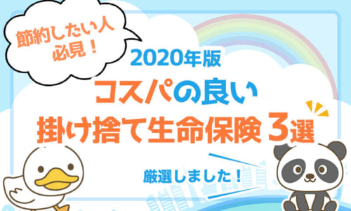 【2020年版】節約したい人必見!コスパの良い掛捨て生命保険を3つ紹介【厳選】