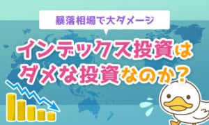 【暴落相場で大ダメージ】インデックス投資はダメな投資法なのか？