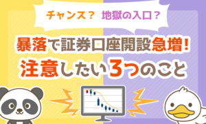【チャンス？地獄の入口？】暴落をキッカケに投資を始めた人が注意したい3つのこと