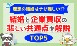 【TOP5】理想の結婚はナゼ難しい！？結婚と企業買収の悲しい共通点を解説