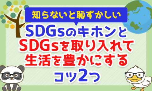 【知らないと恥ずかしい】SDGsのキホンと、SDGsを取り入れて生活を豊かにするコツ2つ