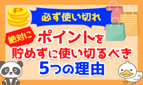 【必ず使い切れ】ポイントを「絶対に貯めずに使い切るべき」5つの理由