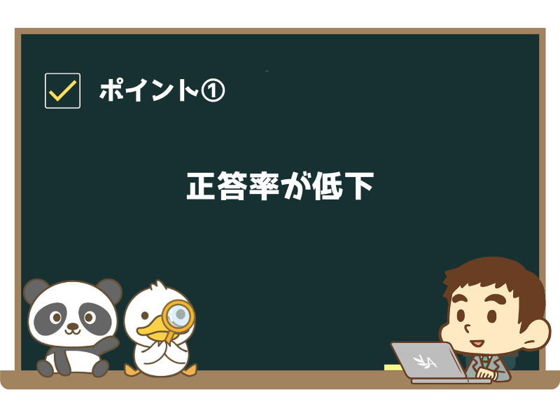ポイント①:正答率が低下