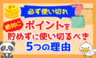 【必ず使い切れ】ポイントを「絶対に貯めずに使い切るべき」5つの理由